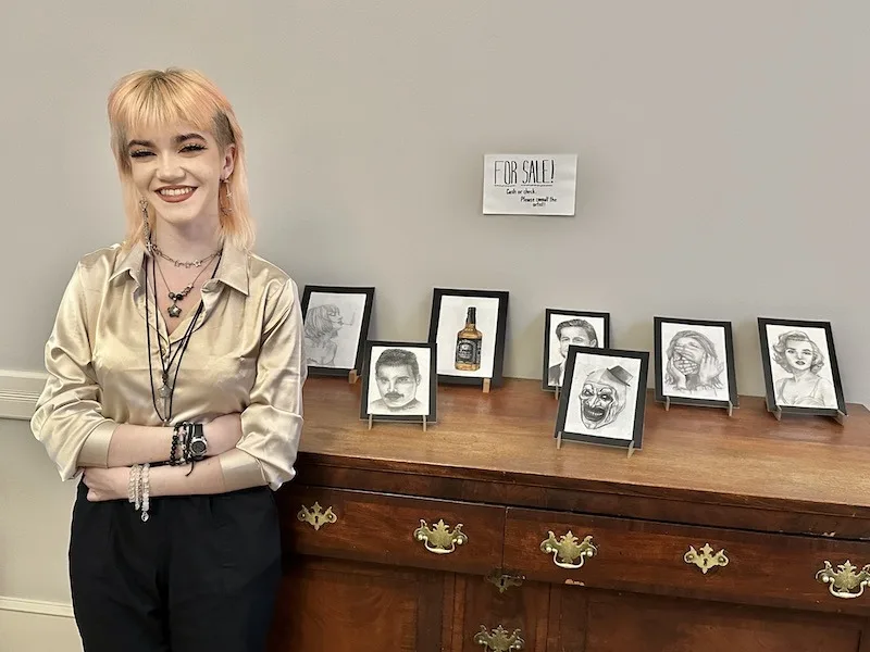 OV’s Kiera Mallette shows off her art at the Brandon Inn